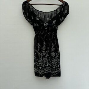 babydoll top y2k Off-shoulder Sheer Romantic Whimsigoth Large